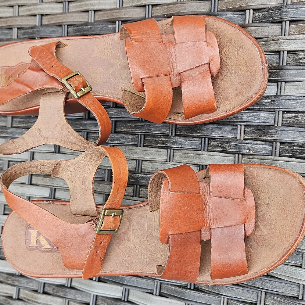 Women's Brown Wedge Sandals,  4 Inch Heel, 1 Inch Platform, Kork Ease - Picture 2 of 4